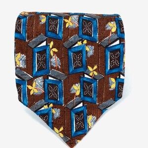 ERMENEGILDO ZEGNA Tie Flower Mens 100% Silk Floral Elegant Necktie Italy Made